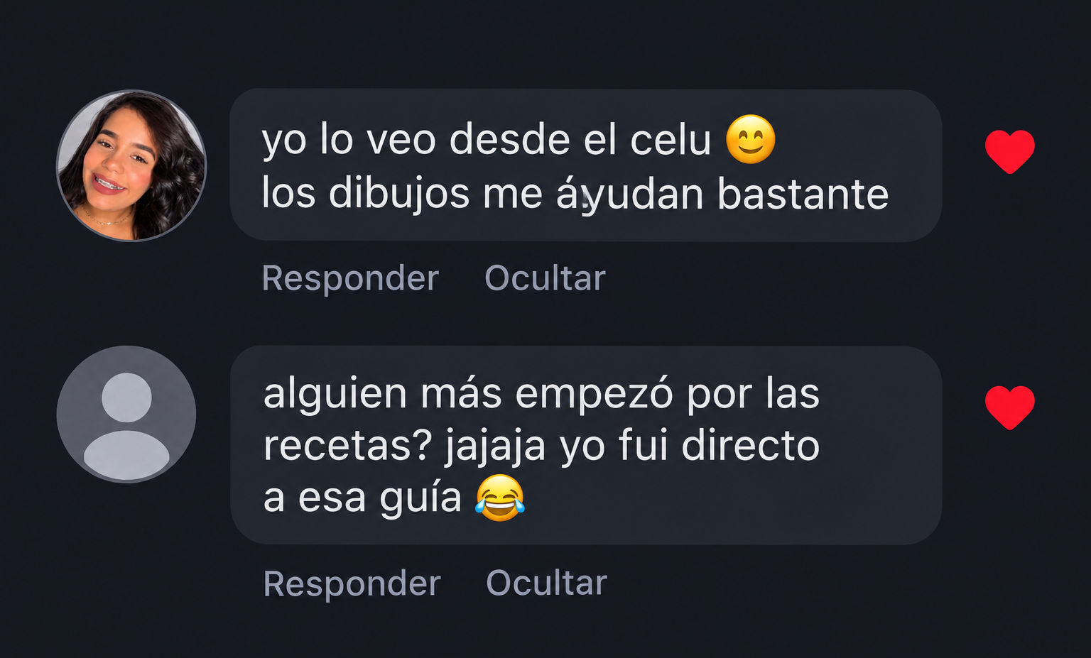 Prévia de comentários em interface escura-3